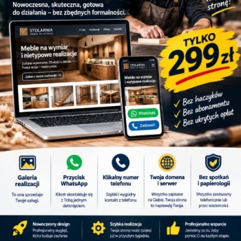 Ogłoszenie - Kompletna strona internetowa za 299 zł, przygotowana pod Google - 299,00 zł