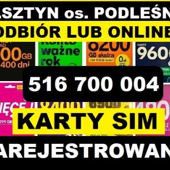Ogłoszenie - ZAREJESTROWANE KARTY SIM startery komórki prepaidy zarejestrowane KARTA SIM Olsztyn - Warmińsko-mazurskie - 5,00 zł