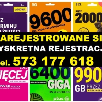 Ogłoszenie - Aktywne karty SIM Zarejestrowana karta zdalna anonimowa  Rejestracja kart SIM startery Ruda Śląska - Ruda Śląska - 5,00 zł