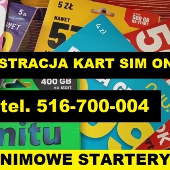 Ogłoszenie - Startery telefoniczne zarejestrowane karty SIM aktywne prepaid Płock dobre startery eSIM - Płock