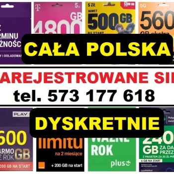 Ogłoszenie - Zielona Góra zarejestrowane karty SIM polskie startery Play Plus Plush T-mobile Orange startery aktywne - Zielona Góra - 1,00 zł