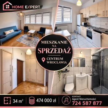 Ogłoszenie - 1pok, 34met, okolice Piotra Skargi PO REMONCIE/PIWNICA (Wrocław) - Wrocław - 474 000,00 zł