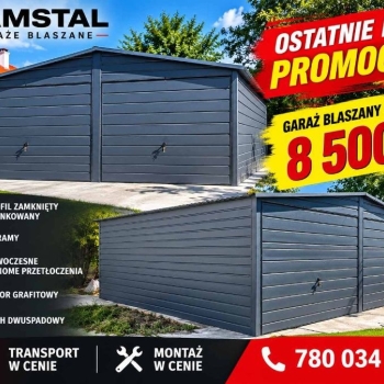 Ogłoszenie - Garaż Blaszany 6x5 antracytowy 1szt W okazyjnej Cenie dostępna