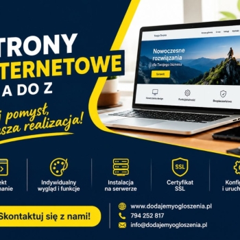 Ogłoszenie - Strony internetowe na zamówienie - od pomysłu do realizacji