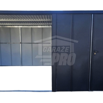 Ogłoszenie - Schowek - domek ogrodowy 2,3x3 m + wiata 3x3 m - drzwi - antracyt - blacha na rąbek - dach spad w tył GP746