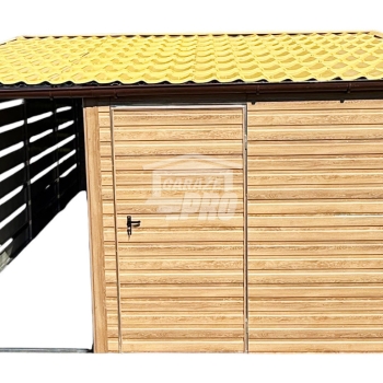 Ogłoszenie - Domek ogrodowy 2,5x5 m + wiata 1,5x5 m drzwi 2x okno drewnopdobny dwuspad odwrócony blachodachówka rynny GP755