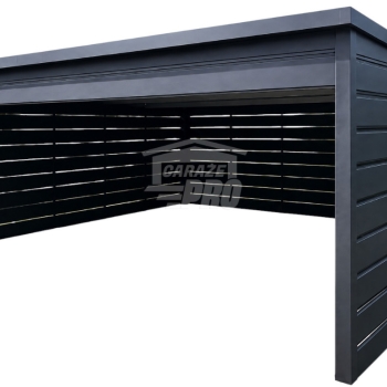 Ogłoszenie - Carport - wiata samochodowa 5x6 m - dodatkowa zabudowa - antracyt - dach spad w tył - rynna GP759