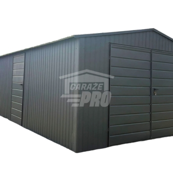 Ogłoszenie - Garaż blaszany 4,5x8 m - brama dwuskrzydłowa - drzwi - antracyt - dach dwuspadowy GP764 - Szczecin - 9 250,00 zł