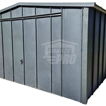 Ogłoszenie - Garaż blaszany 4x6 m - brama uchylna - antracyt - blacha na rąbek - dach dwuspadowy GP741 - Malbork - 10 150,00 zł