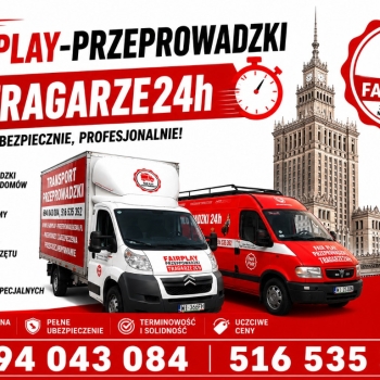 Ogłoszenie - FAIRPLAY PRZEPROWADZKI WARSZAWA | PRZEPROWADZKI • TRANSPORT • WNOSZENIE MEBLI • TRAGARZE  WARSZAWA ⭐⭐⭐⭐⭐