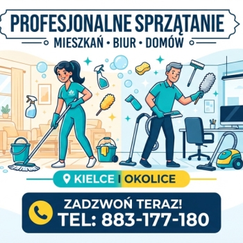 Ogłoszenie - Profesjonalne sprzątanie domów Niestachów Sprzątanie biur Niestachów Sprzątanie wnętrz Niestachów Mycie okien Luster - Kielce - 1,00 zł