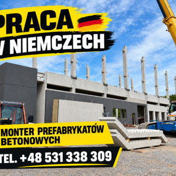 Ogłoszenie - Monter elementów betonowych - praca w delegacji, darmowa kwatera, bez języka