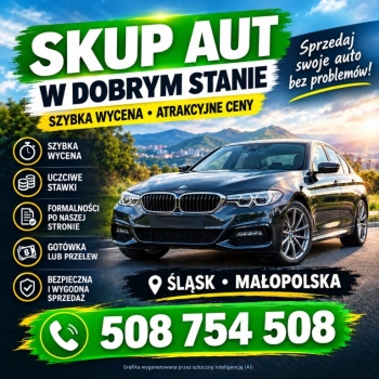 Ogłoszenie - Skup zadbanych samochodów - szybka decyzja i pieniądze od ręki - Małopolskie - 1,00 zł