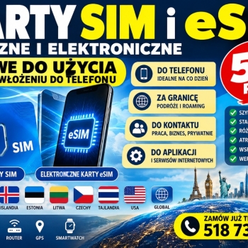 Ogłoszenie - Zarejestrowane SIM i eSIM Warszawa – atrakcyjne ceny i rabaty